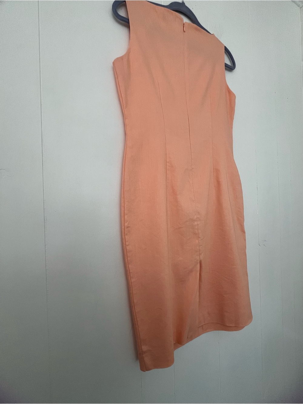 Ann Taylor Sleeveless Sheath Dress Tangerine Cream Linen Blend Size 4 - Picture 12 of 13